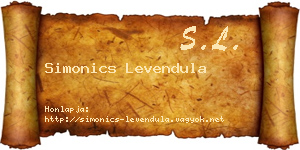 Simonics Levendula névjegykártya